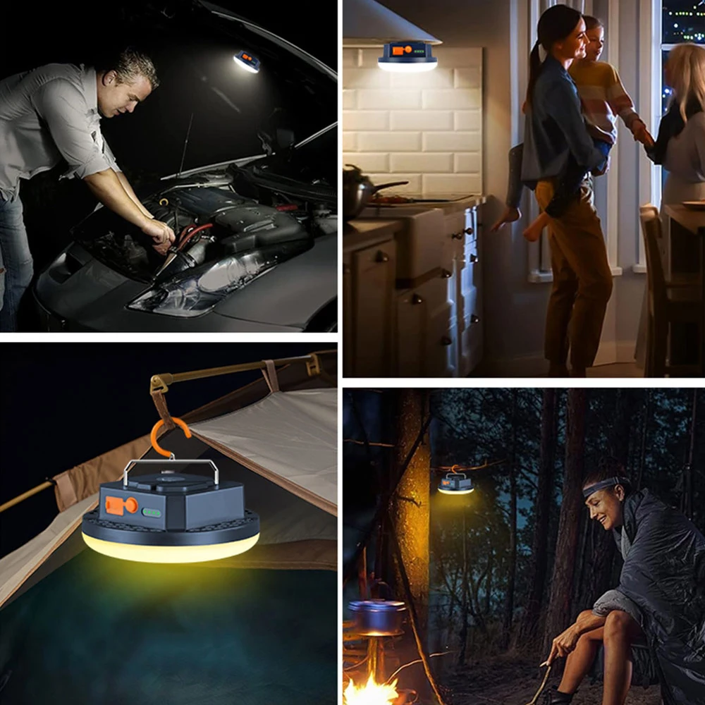 Camping Lamp Portable Rechargeable Strong Light LED Bulb Emergency High Power Tent Lighting Flashlight Equipment