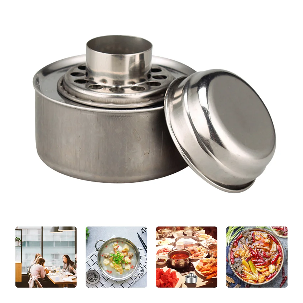 

Stainless Steel Alcohol Stove Wick Hot Pot Alcohol Burner Fuel Box Fuel Holder Camping Cooking Stove For Outdoor Picnic