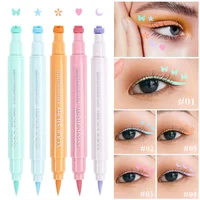 Colorful Double Head 2 in1 Waterproof Liquid Eyeliner Moon Star Shapes Tattoo Stamp Quick To Dry Eye Liner Pencil Makeup Tool 1