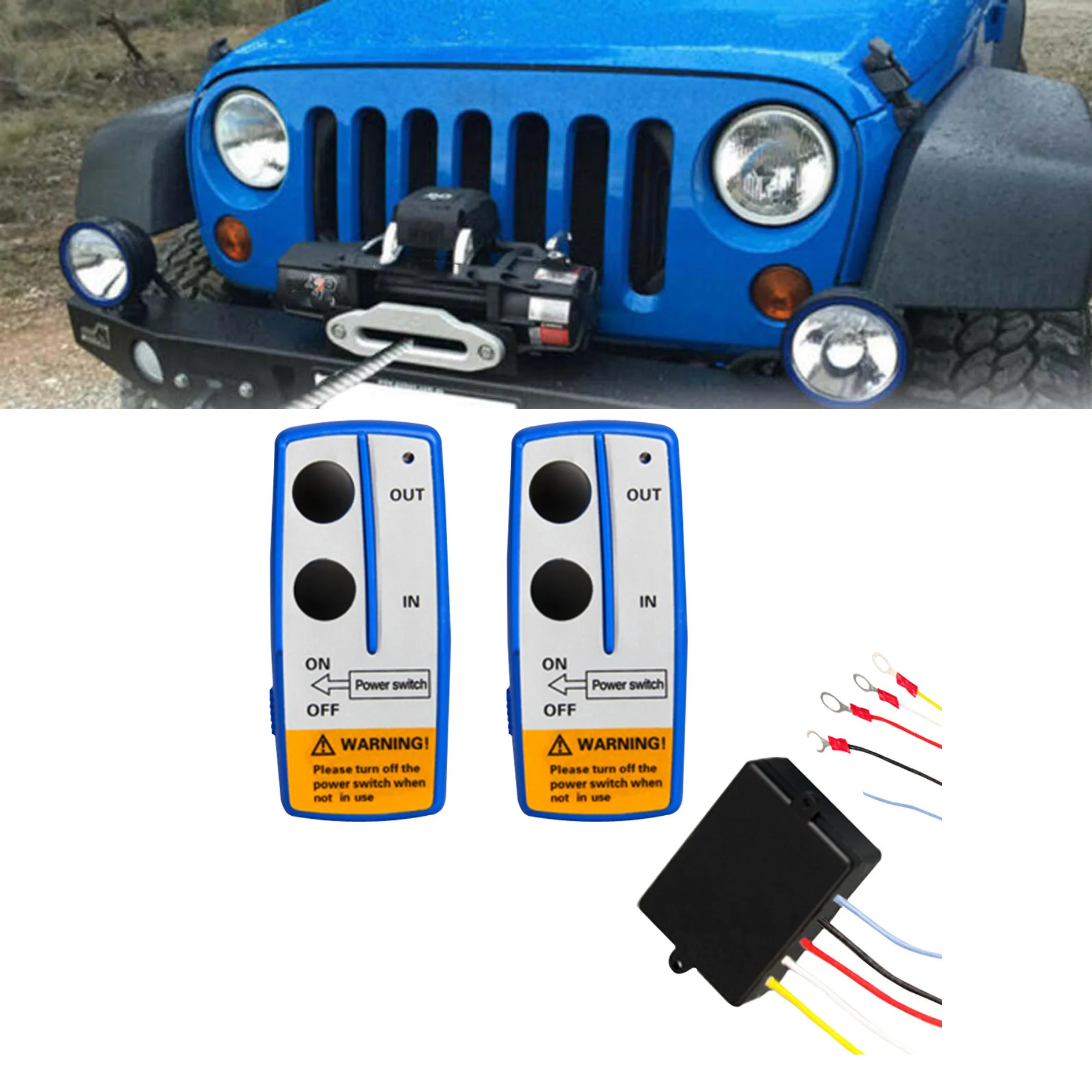 

12V Winch Remote Control Kit with 2 Winch Remote Heavy Duty Repair Parts Replacement for ATV SUV Truck Car High Sensitivity