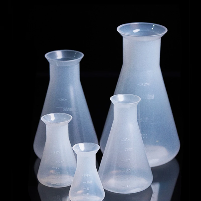 

50ml 100ml 250ml 500ml 1000mL Plastic Conical Flask Narrow Neck Erlenmeyer Flask Chemistry Biological Laboratory Equipment