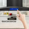 Tieasy 36 inch 900CFM Stainless Steel Island Mount Tempered Glass Digital Panel Range Hood USGI0290BPB 5