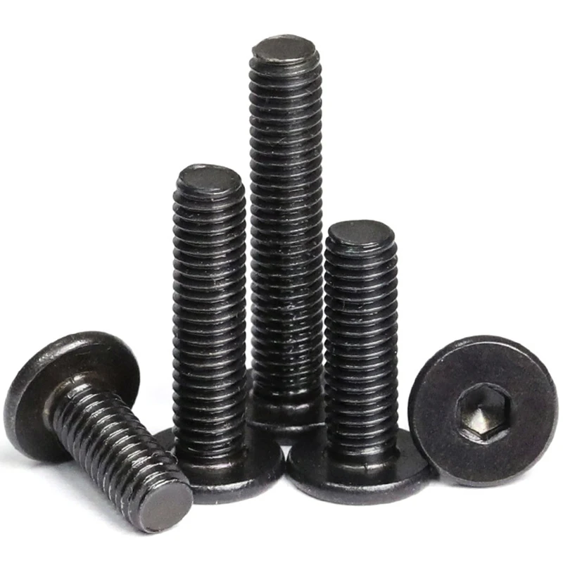5~50pcs/lot M2 M2.5 M3 M4 M5 M6 M8 Black Galvanized 304 Stainless Steel CM Hex Hexagon Socket Ultra Thin Flat Wafer Head Screw