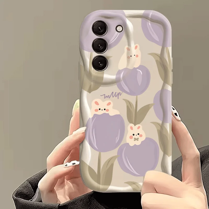 Purple Tulips and Rabbits Decorative Phone Case Cover