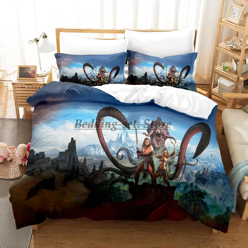 

2024 Conan Exiles Age of Sorcery Bedding Set Single Twin Full Queen King Size Aldult Kids Bedroom bedding set Soft and comfortab