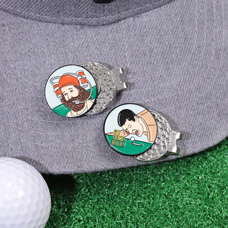 Funny Golf Hat Clip Enamel Magnetic Ball Marker Clip Baseball Cap Decorative Brooches Metal Lapel Badge Jewelry Golf Lover golf ball mark golf hat clip baseball cap pins