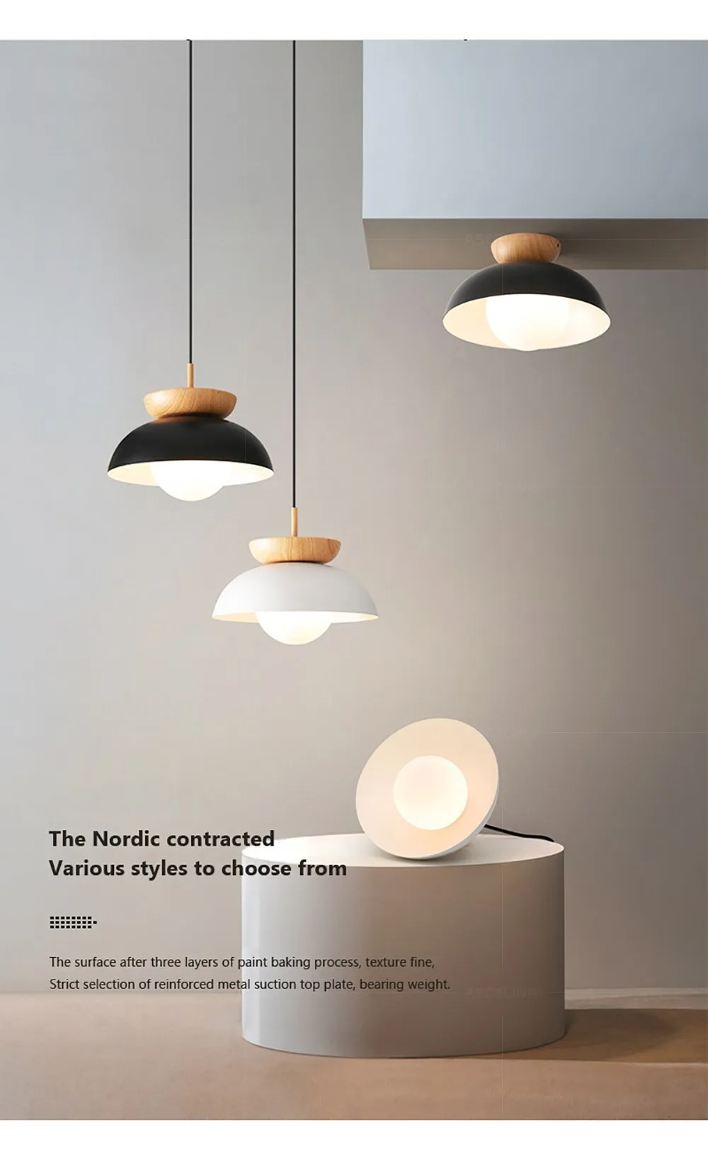 Nordic Wooden Led Ceiling Light