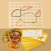 Wooden Puzzle Toys Geometric Shape Rubber Band Nailboard Game Kids Montessori Educational Creative Toy Fine Motor Training 3