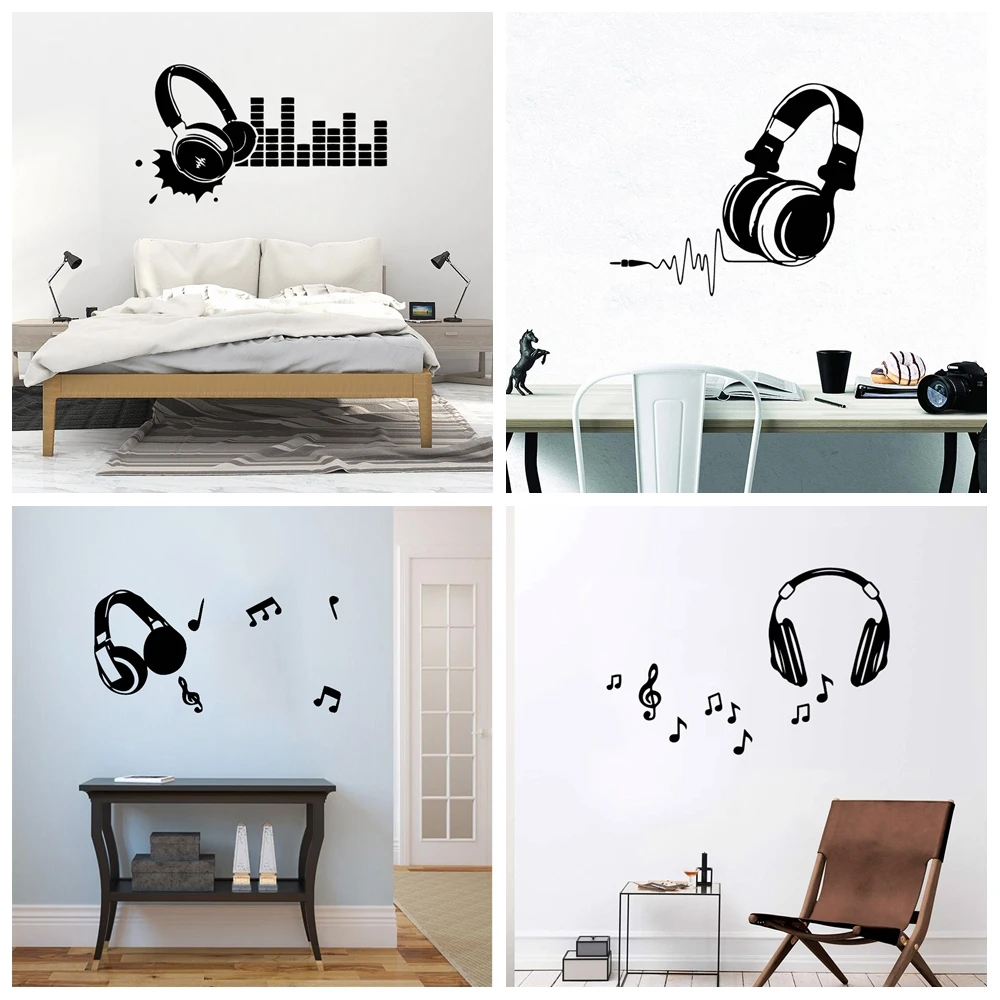 Fun Earphone Wall Decal Art Vinyl Sticker