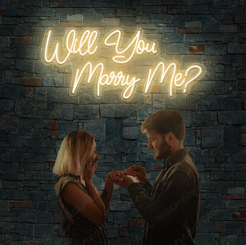 

NEON led Will you marry me Proposal Scene Ambiance Light Proposal Scene Hanging art Ambiance Light Gift for Friends