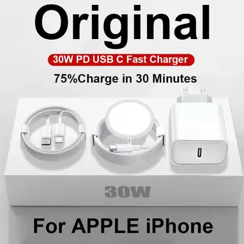 Caricabatterie Rapido Originale da 30W per APPLE iPhone 17 16 15 14 13 12 11 Pro Max Plus, Caricatore Wireless Magnetico Tipo C, Accessori per Telefono