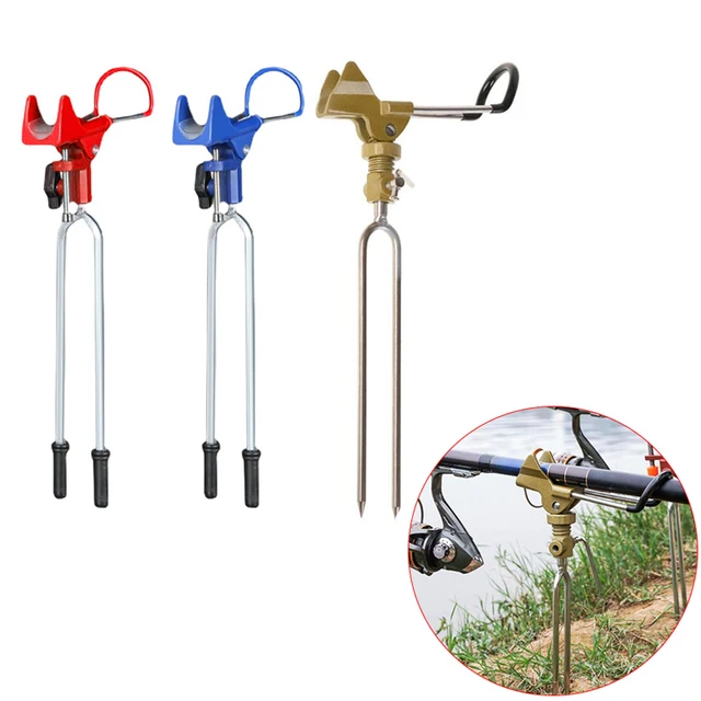 Universal Fishing Rod Bracket Adjustable Fishing Ground Pole Holder  Stainless Steel Insert Plug Reinforced Fishing Tools