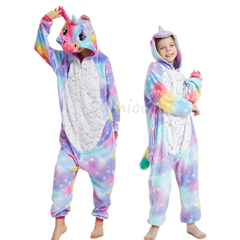 cool baby nightgown Kigurumi Lion Onesie Kids Unicorn Pajamas For Children Animal Cartoon Blanket Baby Costume Winter Boy Girl Licorne Jumspuit best toddler nightgown Sleepwear & Robes