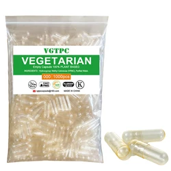 1000PCS Empty Clear Vegan Capsules - Halal & Kosher Certified Vegetarian HPMC Capsules - Size 00 (Seperated)