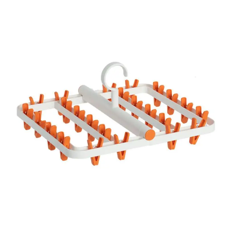 

Clips Folding Clothes Dryer Hanger Windproof Socks Underwear Drying Rack Household Children Adults Storage Laundry Rack