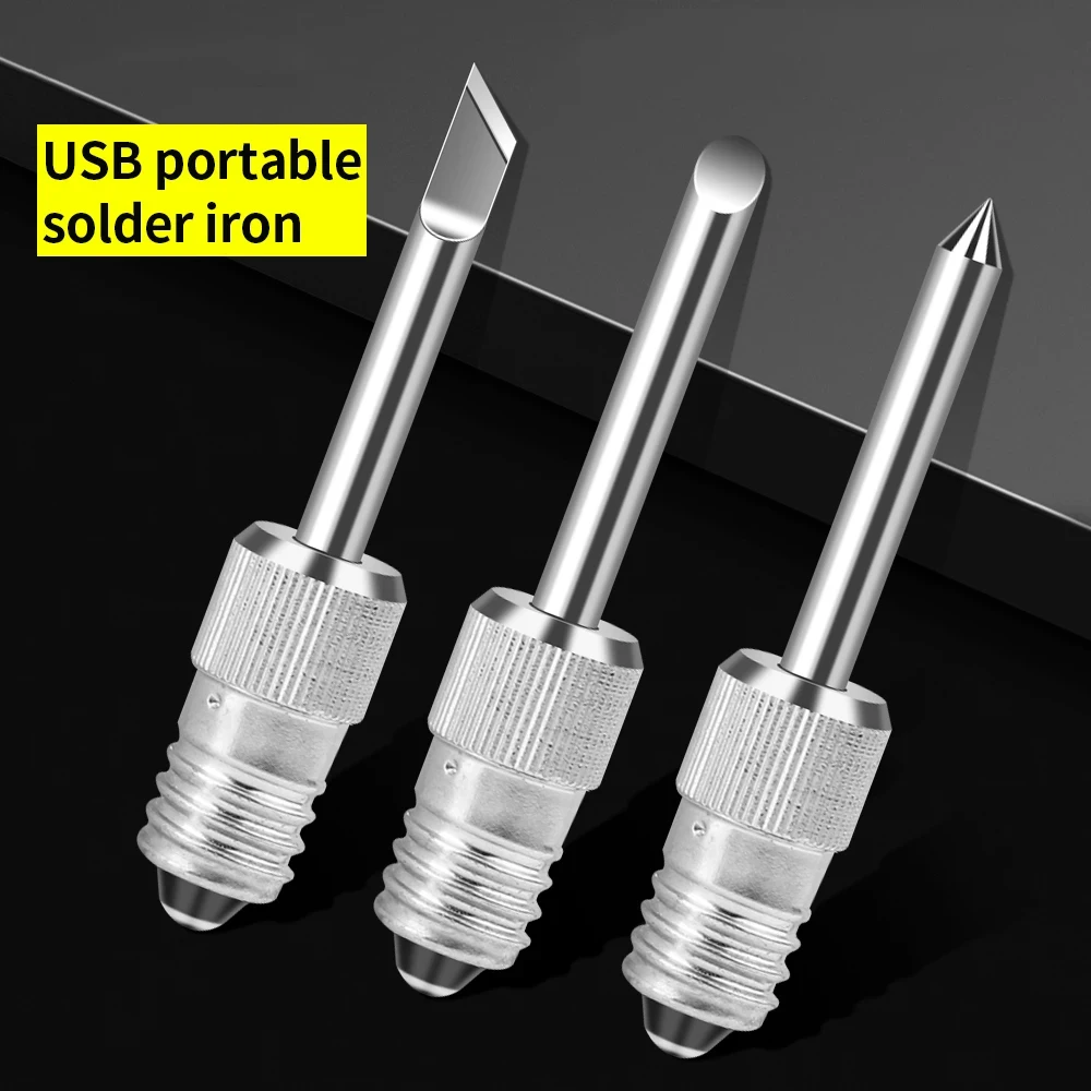 Welding Soldering Tips USB Soldering Iron Head Replacements Threaded Tip Fits for E10 Interface Iron soldering iron