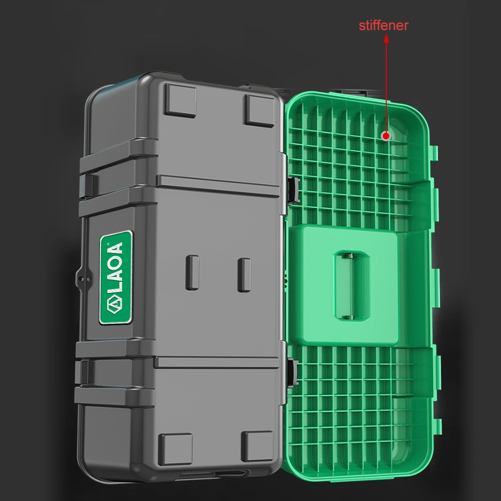LAOA High-Capacity Double-Layer Toolbox Reinforced Bottom Sturdy Impact Resistant Heat-Resistant And Cold Resistant 5