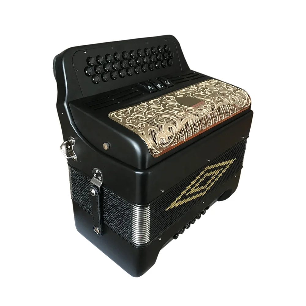 JB3412C34Buttons12Bass3RegistersMattBlackStudentAccordion