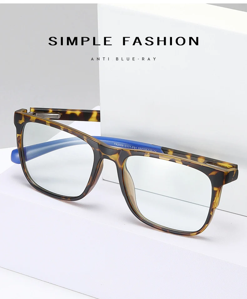 Progressive Reading Glasses – Men's Rectangle Eyeglass Frames with Transparent Eyepieces