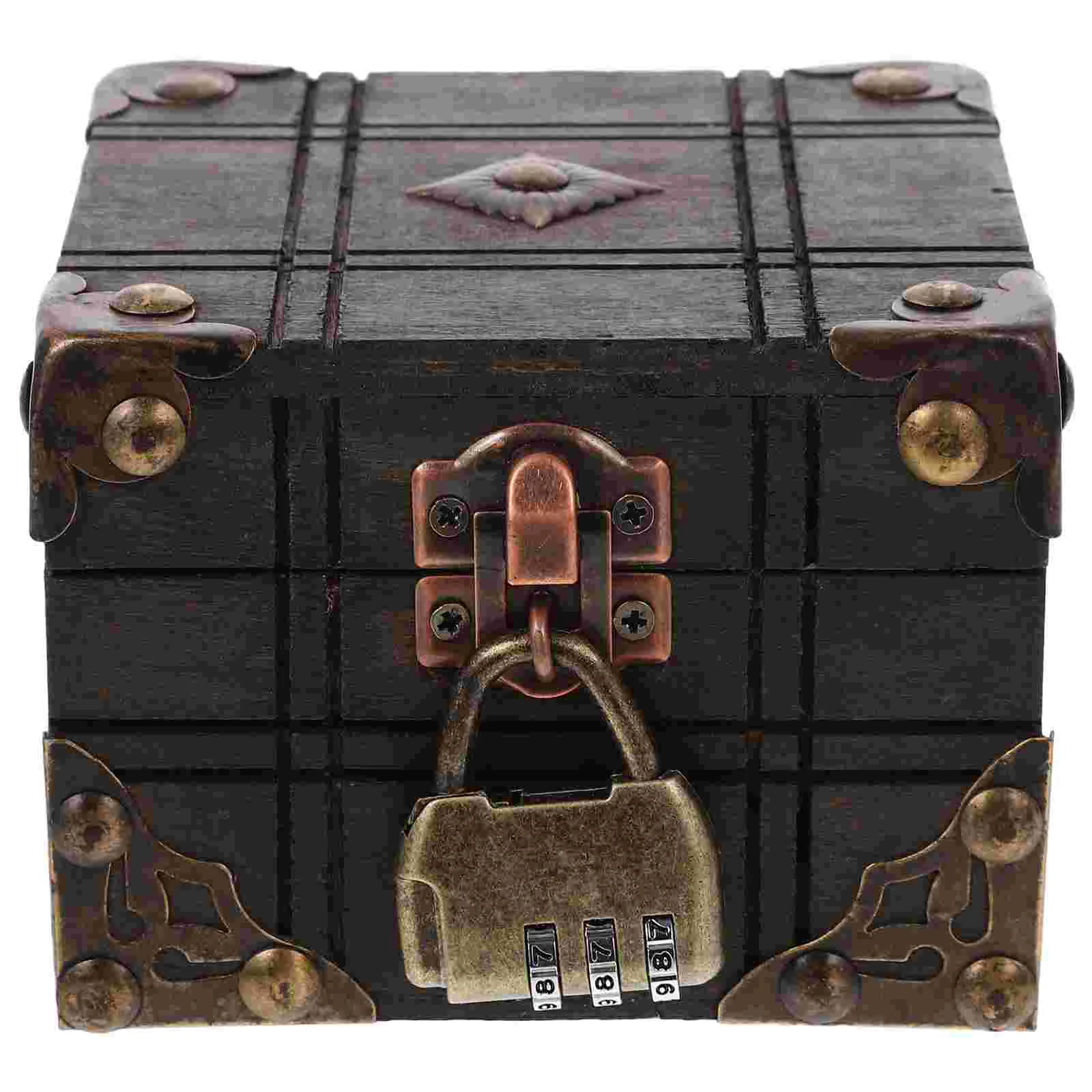 

Treasure Chest Pirate Wood Keepsake Jewelry Box Vintage Trinket Box Pirate Party Favor