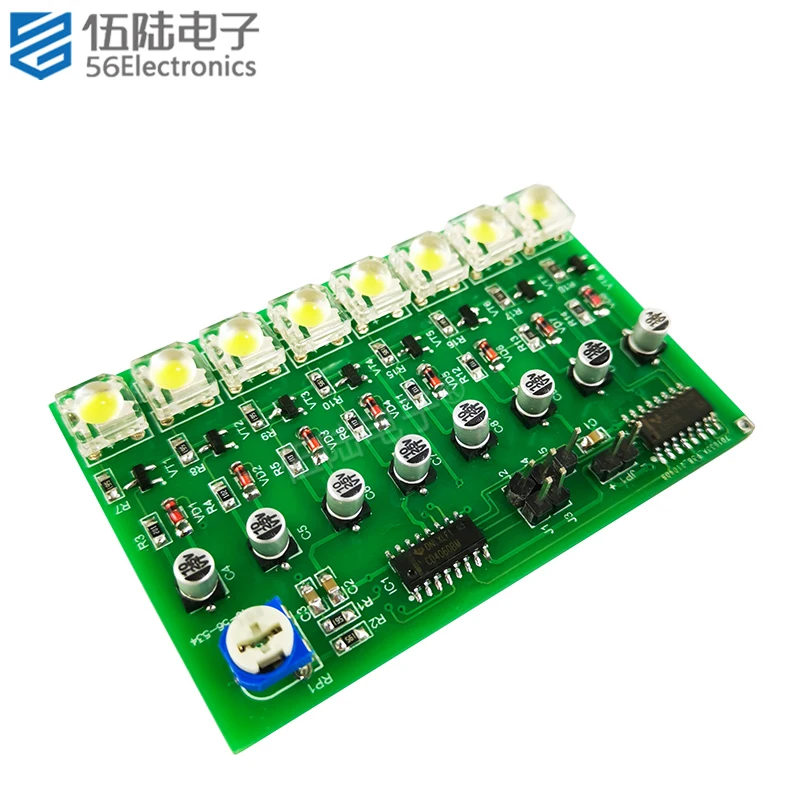 Electronic Kit 8-way Drip Water Color Lamp Circuit Welding Skills Kit for Assembly and Soldering Practice Set