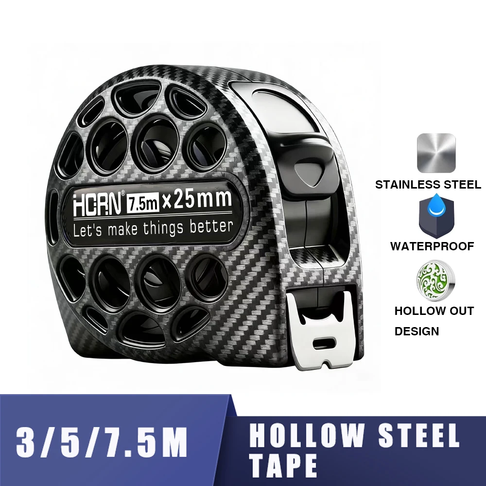 탄소 섬유 줄자 - 방수, 이중 계량법(미터법/영국식), 고정밀, 내마모성, 클립 및 카라비너 포함