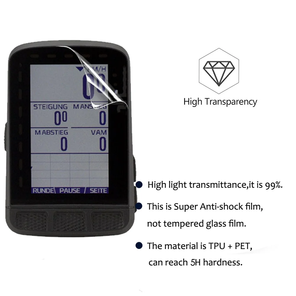 3PCS PET Screen Protector For Wahoo ELEMNT Roam Water proof HD Clear Explosion proof Screen Protective Film NOT Glass For Wahoo