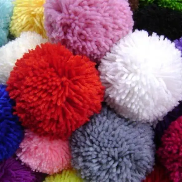 Wool Yarn Multi-color Pompom Ball Crafts Accessories 10cm Acrylic Polyester Woolen Yarn Pom Pom Ball Decoration Suppliers