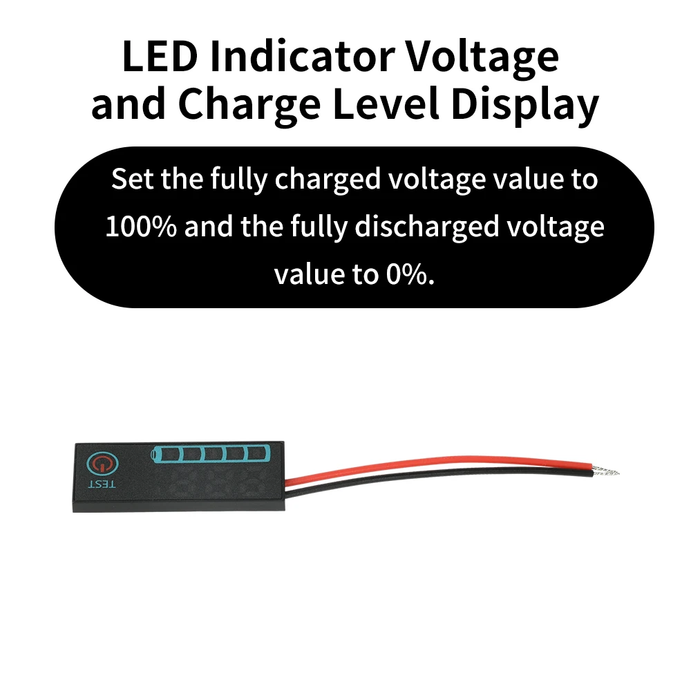 DC 7-55V LED 표시기 전압 및 충전 수준 표시, 전원 차단 메모리 기능 포함, 산성 배터리/리튬 배터리용