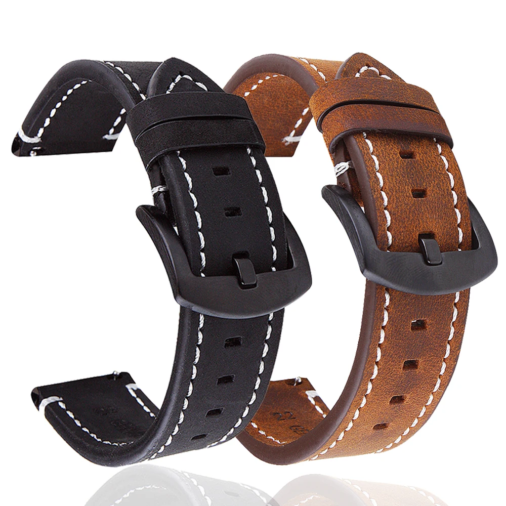 

For Huawei Watch GT/GT 4 3 2 46mm/GT2 GT3 Pro 46mm/GT3 SE Smart Watchband 22mm Genuine Leather Bracelet For Huawei GT2 Pro Strap