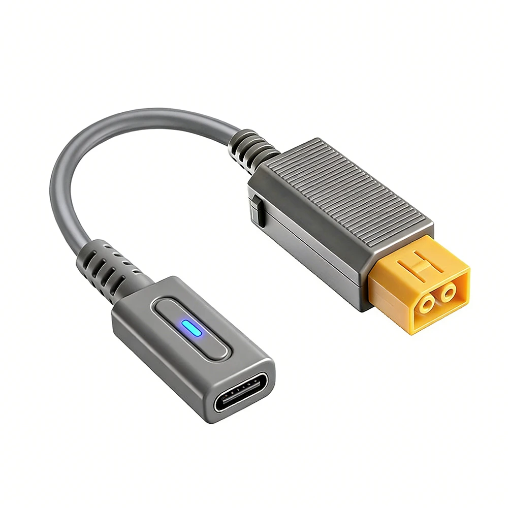 Wii U 콘솔용 12cm Type-C 45W PD 충전 케이블(파란색 LED 표시등 포함) USB C 전원 공급 코드