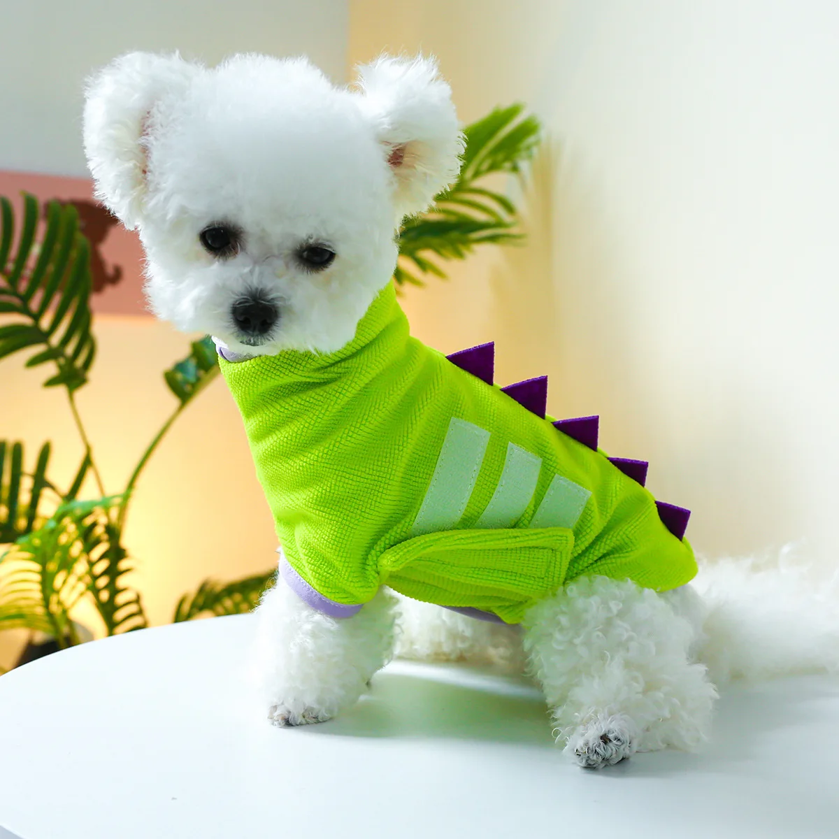 

Dog Cat Clothes Home Cute Horn Dinosaur Belly Wrap Bathrobe Pet Puppy Clothing