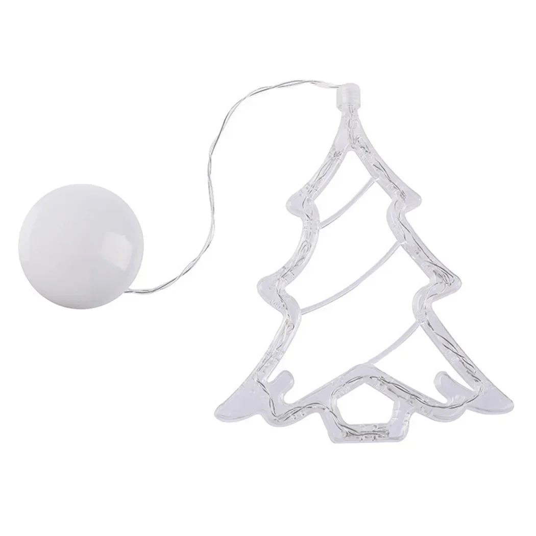 2 Stück LED-Lichterketten mit Saugnapf, Weihnachtsmann, Schneemann, Fensterbeleuchtung, Weihnachtsbaum-Dekoration_voghion.com