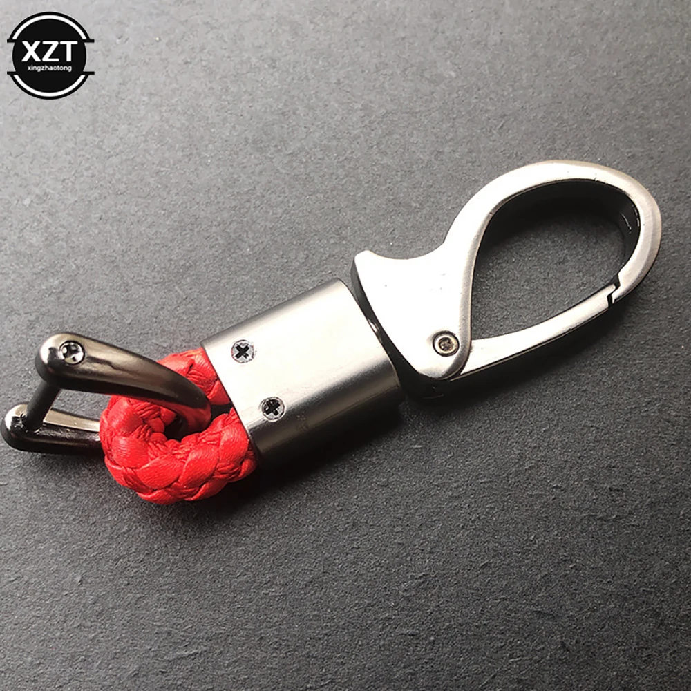 Elegant Leather Cord Horseshoe Key Ring Keychain