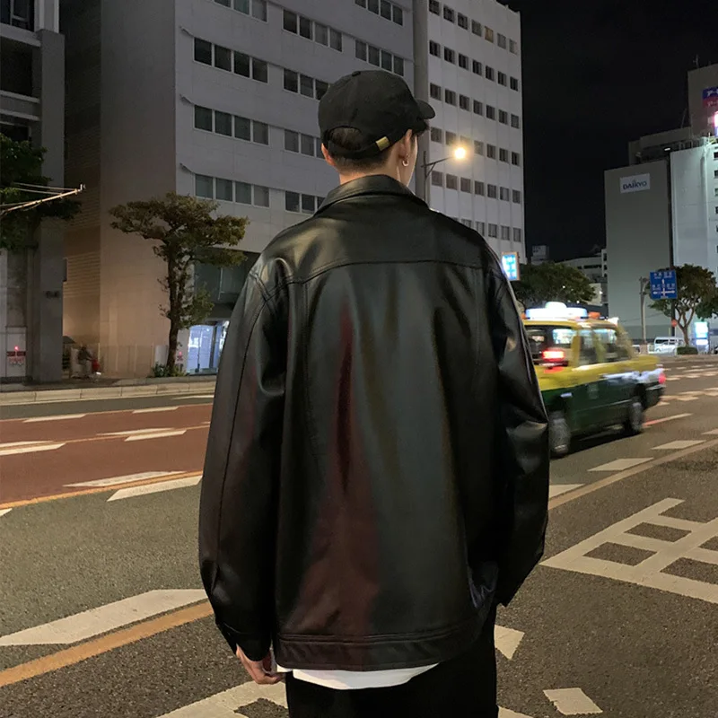 Leather Jacket Men Handsome High Street Hip Hop Clothing