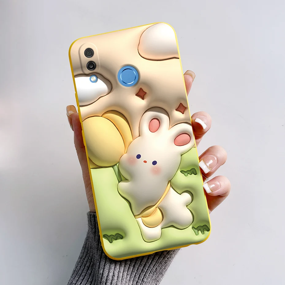 Cute Rabbit & Panda Painted Soft Silicon Cover for Huawei Honor Play 6.3