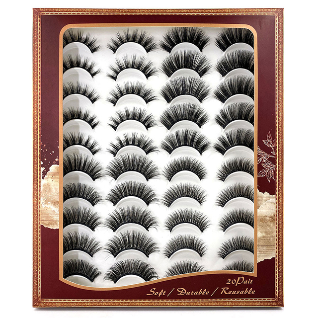 5/8/10/20 Pairs 3D Mink Lashes Natural False Eyelashes Dramatic Fluffy Soft Wispy Volume Cross Reusable Fake Eyelash  MaKeup