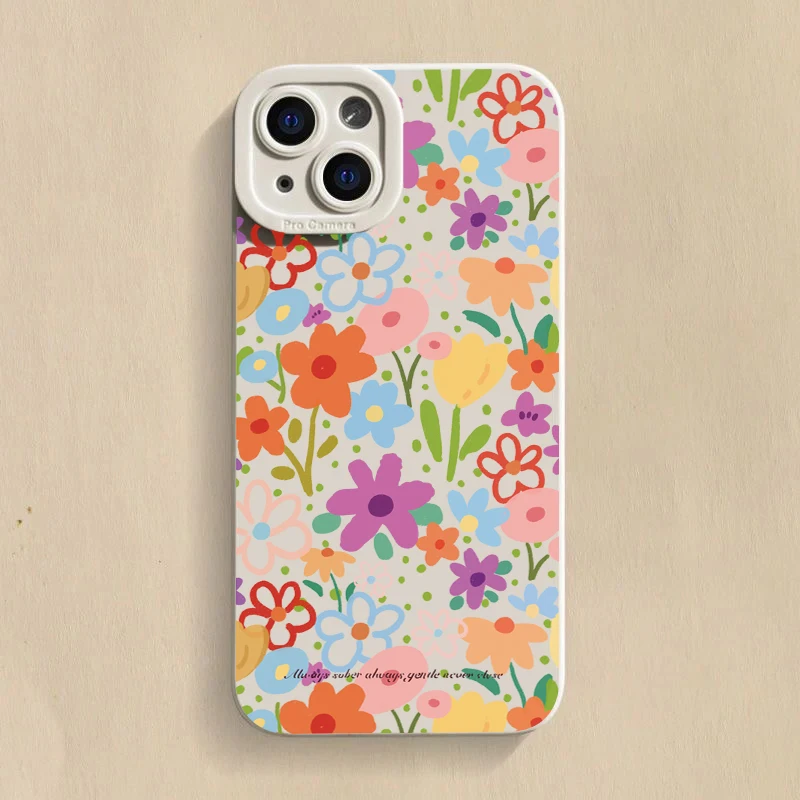 Vibrant Rainbow Floral Pattern Phone Case Cover