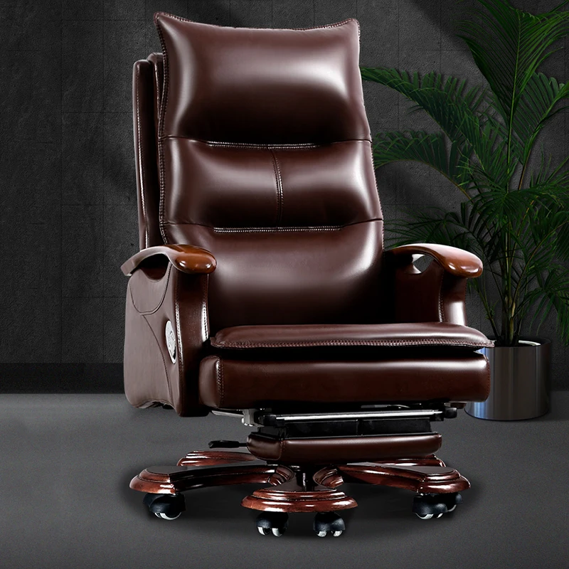 

Leather Mechanism Office Chair Back Support Sleep Work Lounge Office Chair Computer Comfortable Armrest Silla Oficina Chairs