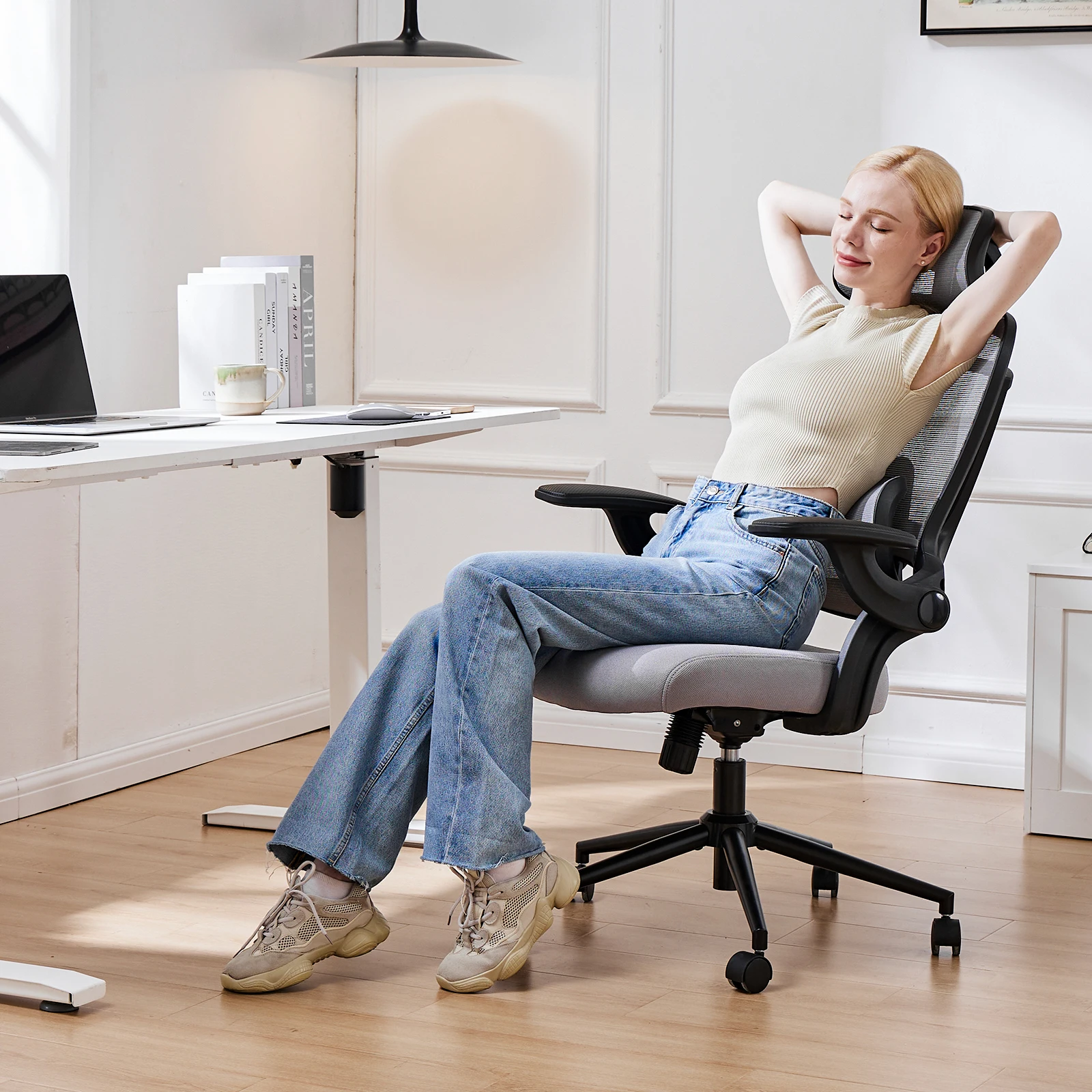 JHK Ergonomic Mesh Adjustable Lumbar Support Office Chair 120°Tilt High Back Comfortable Computer Chair with Soft Flip Up Arms 3 JHK Ergonomic Mesh Adjustable Lumbar Support Office Chair 120°Tilt High Back Comfortable Computer Chair with Soft Flip Up Arms 3