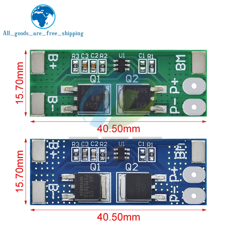 1/3PCS BMS 2S 3.2V 3.7V 8A LiFePO4 / 리튬 배터리 충전 보호 보드 15A 최대 전류 6.4V 7.2V 18650 32650 배터리