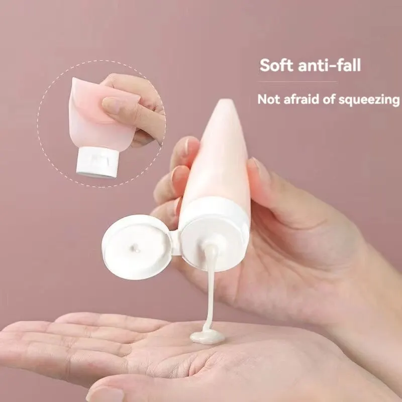 3pcs Travel Dispenser Bottle Daily Wash Compact Portable Shower Gel Shampoo Lotion Squeeze Bottle Hose Squeeze Empty