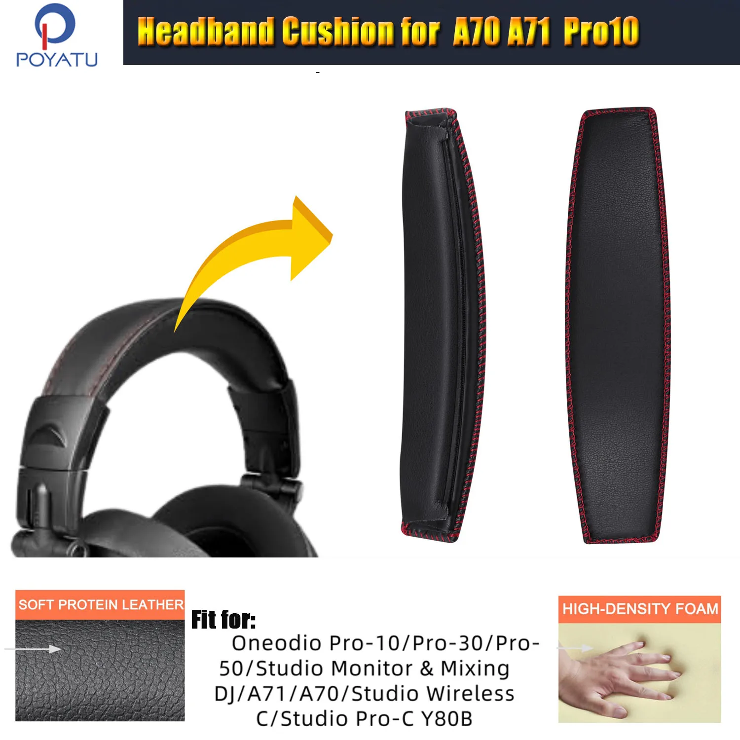 Headband Pad for Oneodio Pro-10/Pro-30/Pro-50/Studio Monitor & Mixing DJ/A71/A70 Studio Wireless C/Studio Pro-C Headbeam Cushion