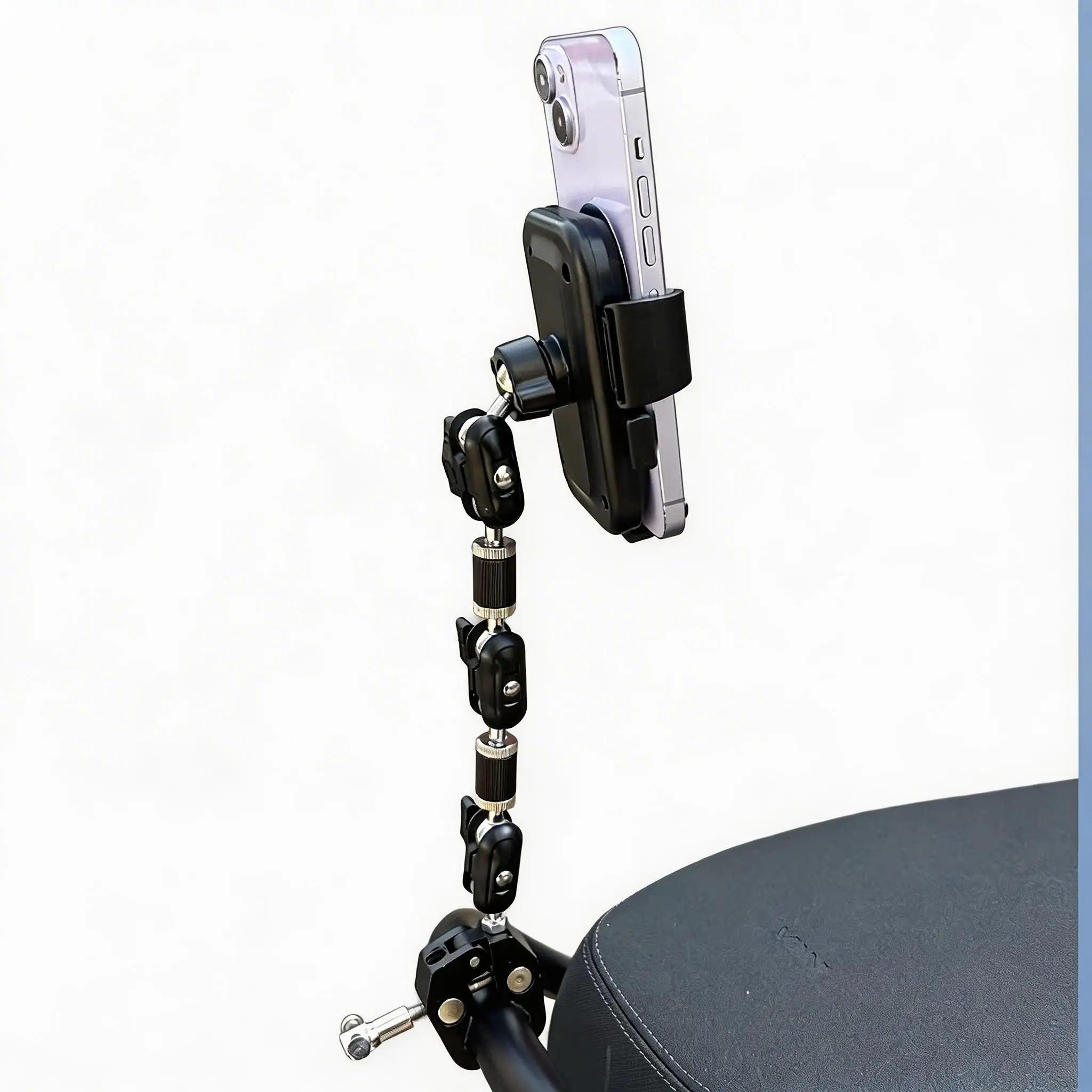 Verstellbarer Telefonhalter mit Krallenklemme und 360°-Drehung ° Rotierender Magic Arm Handyhalter für Live-Video und Aufnahmen – Detail 2