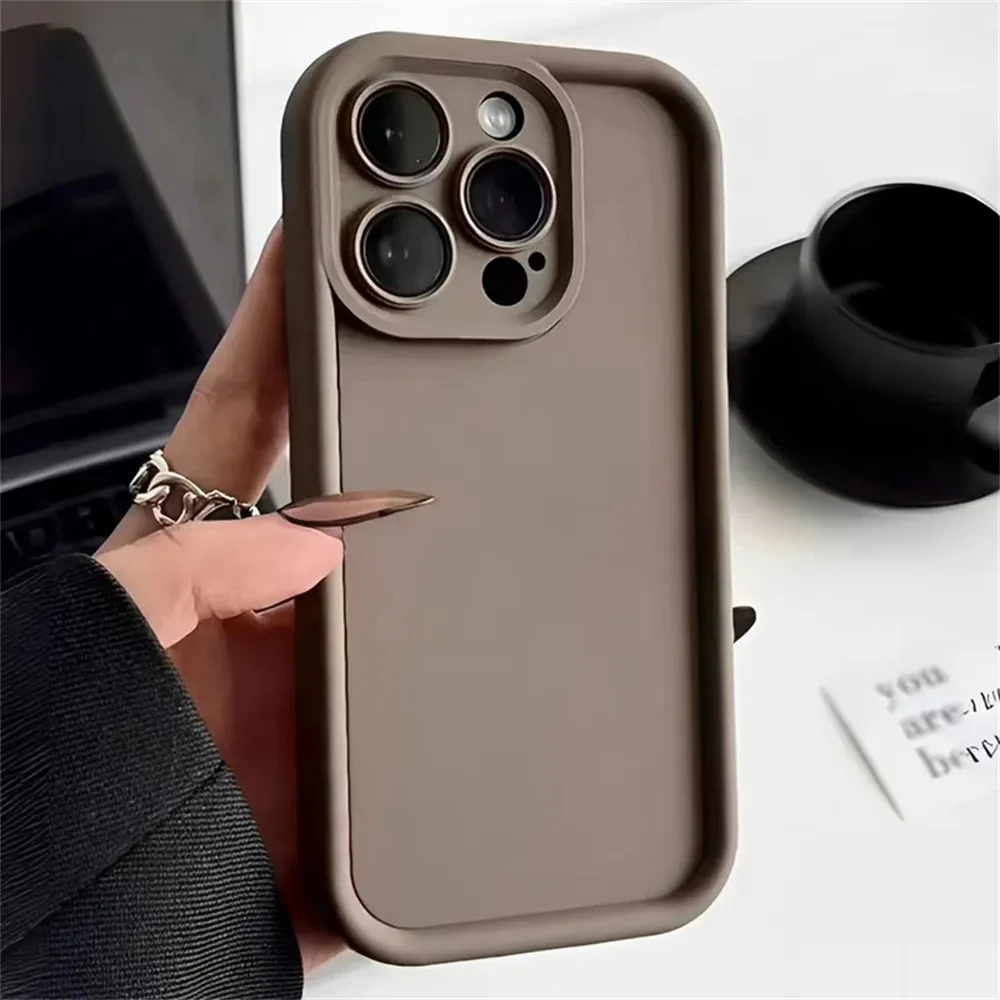 Cute 3D Bear milk coffee color three-dimensional bear for iPhone 13 promax Apple 12 mobile phone case 11 advanced 14pro silicone