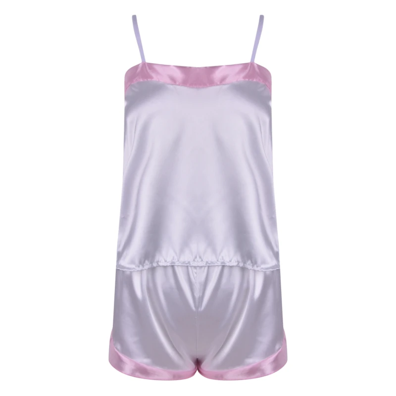 새틴 잠옷 섹시한 Pijama Nightie 잠옷 홈 의류 탑 & 짧은 여성 실크 잠옷 솔리드 컬러 여성 잠옷 세트 2023 신규