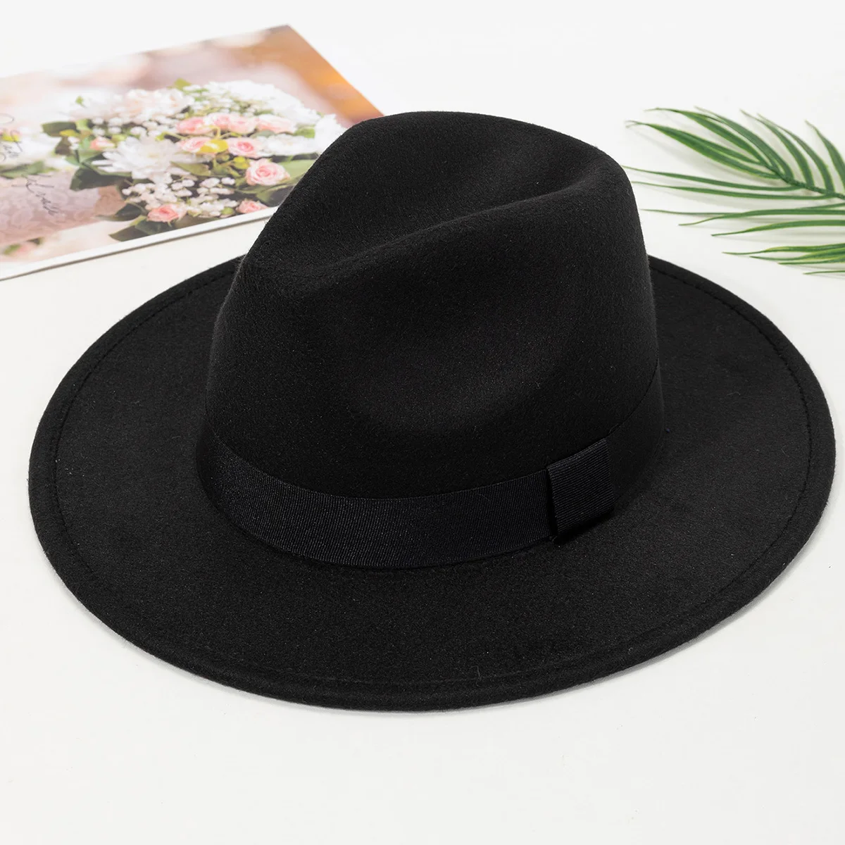 Autumn and winter men and women's new large brimmed hats