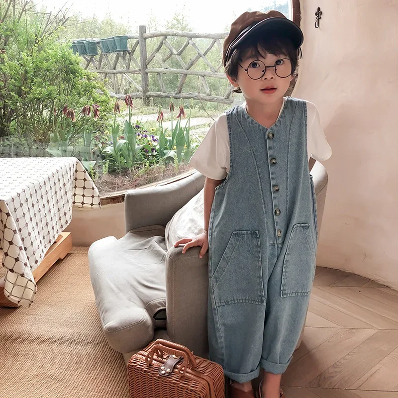 

Kids Boy Girl Denim Overalls Fashion Children Suspenders Pants Baby Toddler Jeans Romper Casual Child Kids Sleeveless Jumpsuit