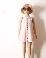 Robe chemise à simple boutonnage pour filles, vêtements pour enfants, jupe une pièce, coton, rose, carreaux, mode d'été, bébé, 3 à 10 ans 5