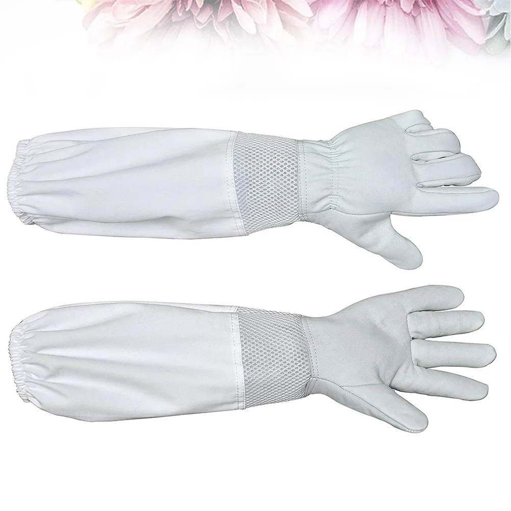 1 Pair Beekeeping Gloves Premium Goatskin Beekeeper's Glove Long Protective Gloves Size XL